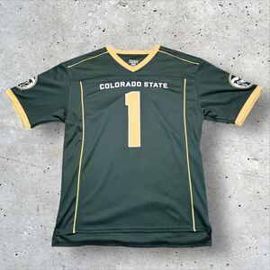 Colorado State Rams #1 Football Jersey Men’s M Green Gold Hanes NCAA